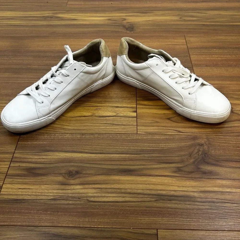 Nautica Spree 2 Mens White Faux Leather Casual Sneakers Size 10 Low Top Shoes